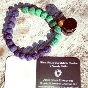 Unisex Set at Sea Lava Bracelet w/ Sandalwood Oil